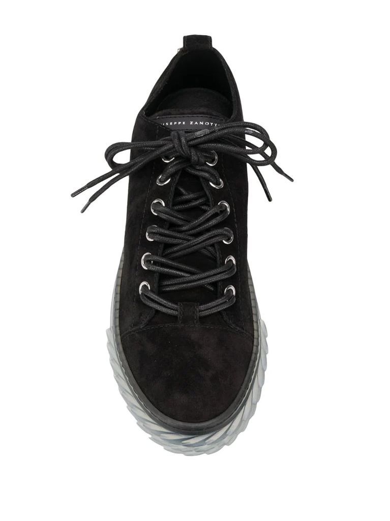 double lace-up sneakers