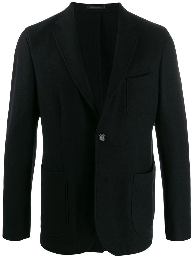 single breasted knitted blazer