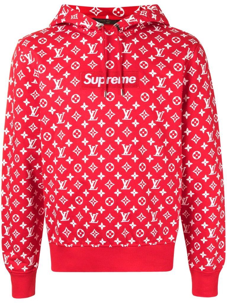 x Supreme pre-owned Monogram Box Logo hoodie
