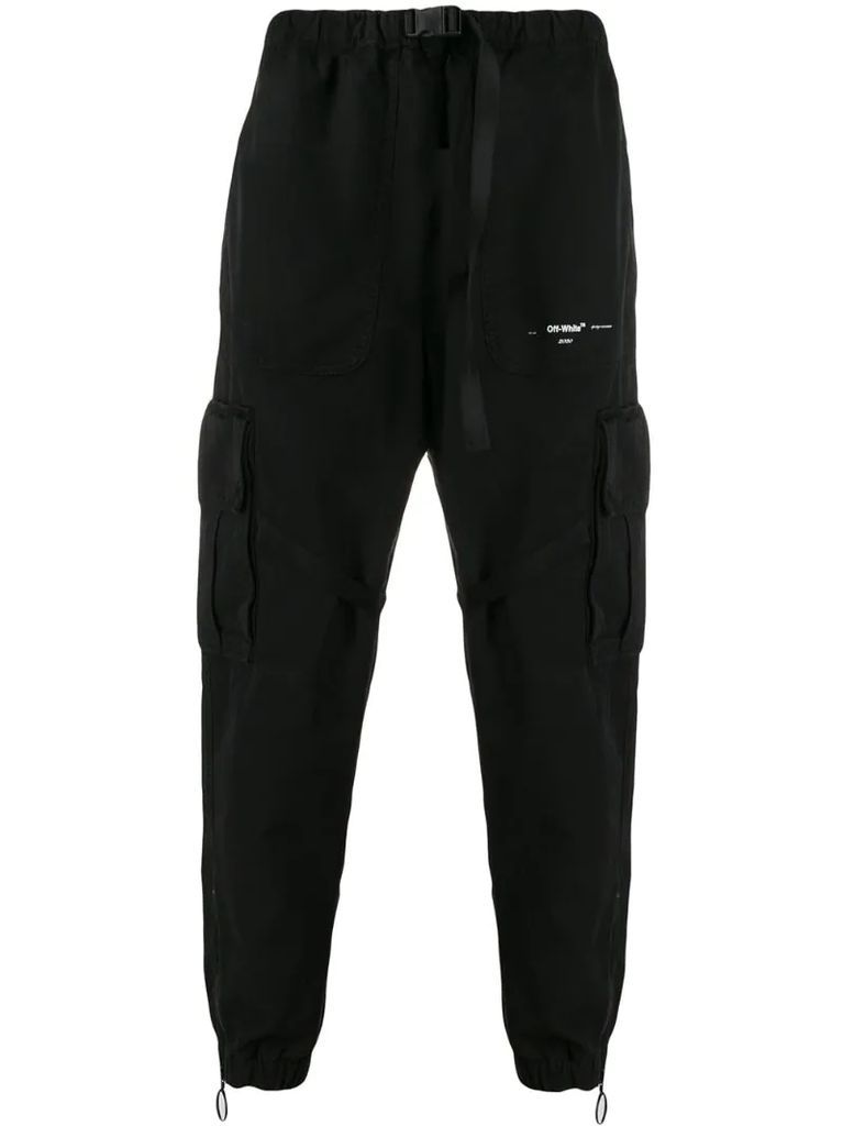 Parachute buckled cargo trousers