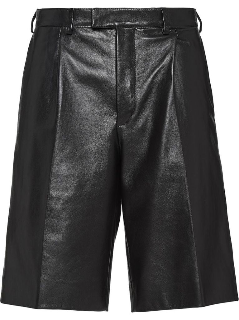 leather Bermuda shorts