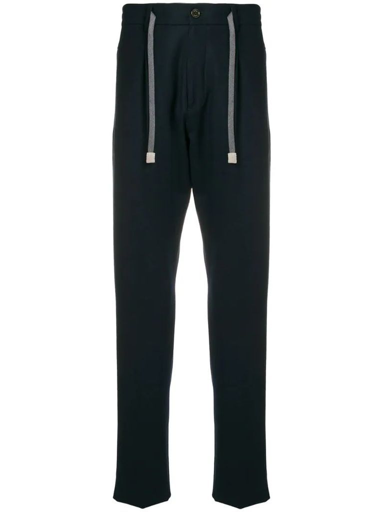 drawstring tapered trousers