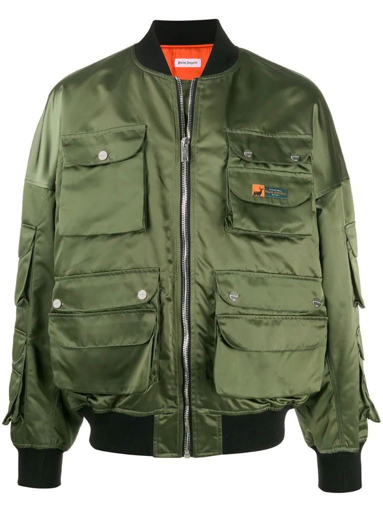oversized pockets bomber jacket