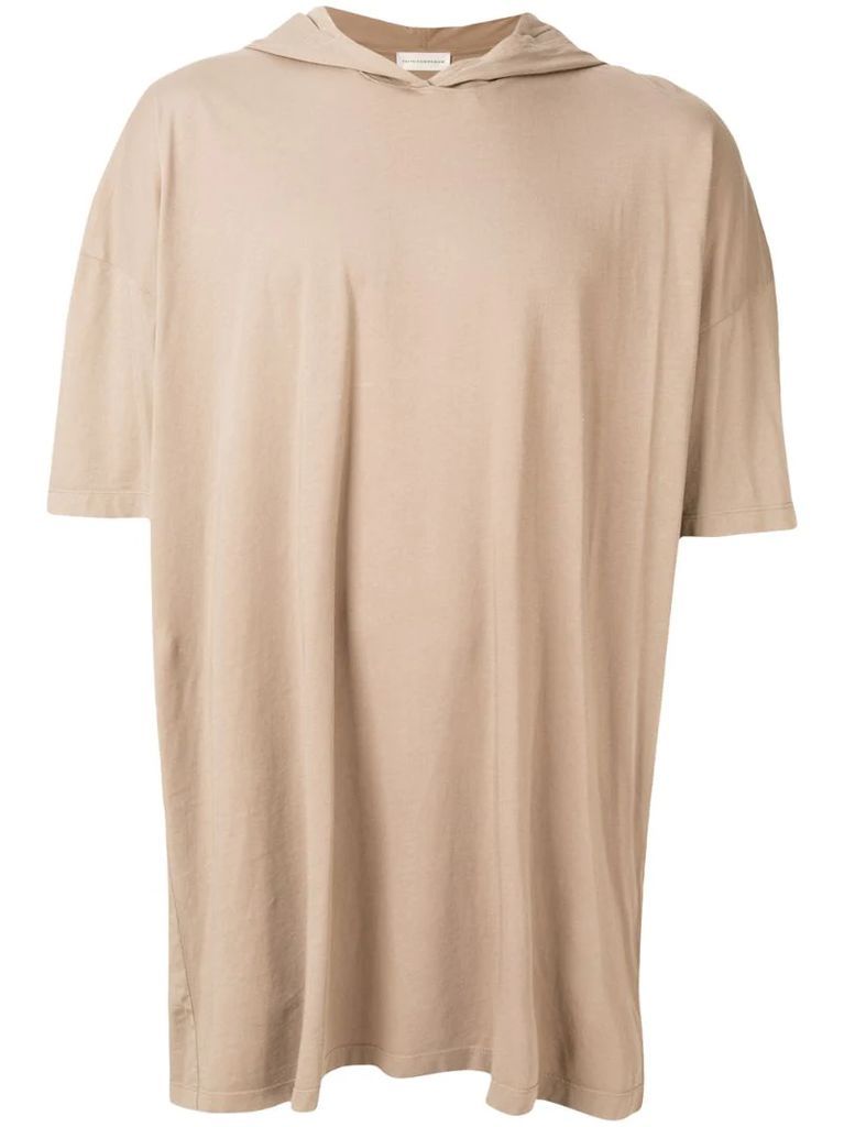 oversized hooded tag T-shirt