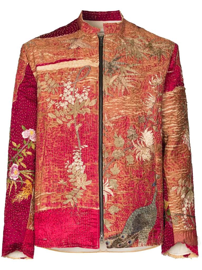 Silk Embroidered Print Jacket