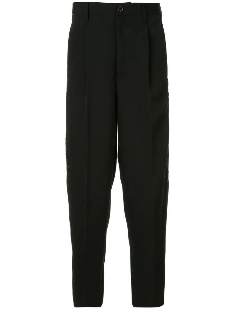contrast-panel tailored trousers
