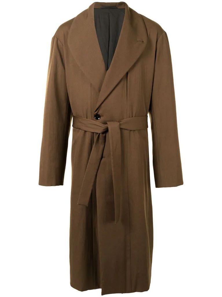 cotton belted trench coat