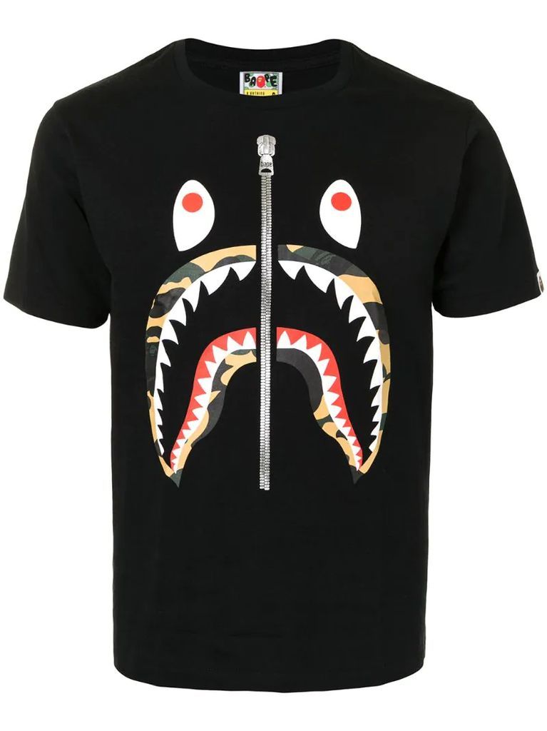 1st Camo shark-print cotton T-shirt