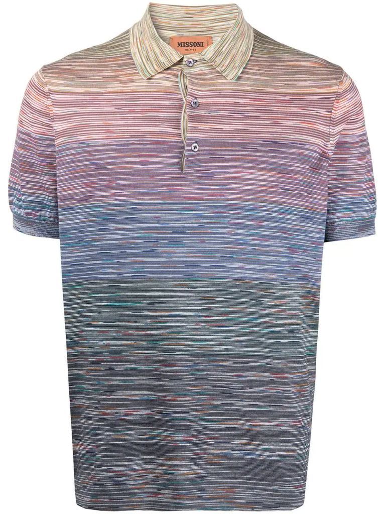 stripe-print polo shirt