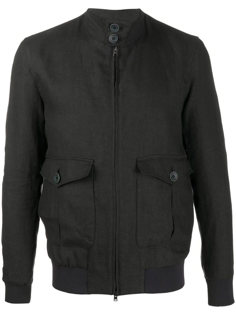 zip-up linen jacket
