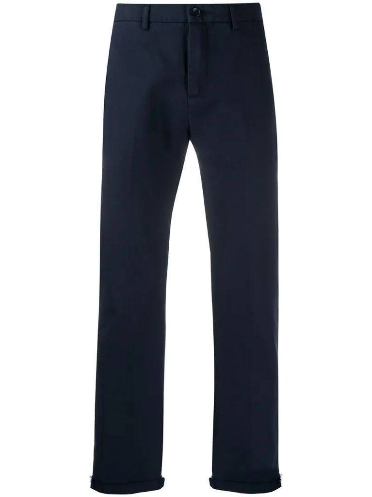 cropped straight leg chinos