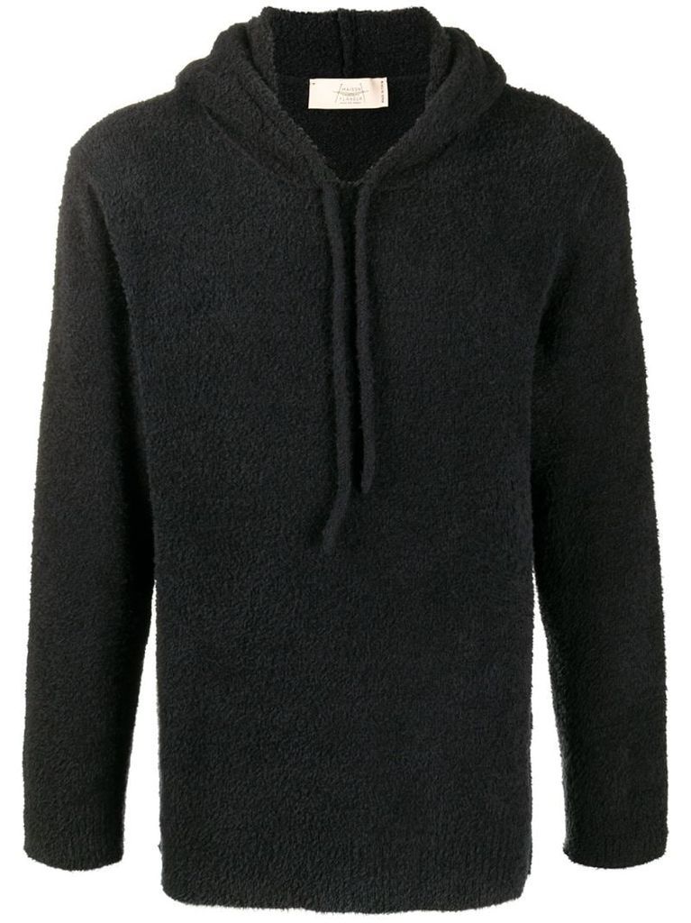 smile intarsia knitted hoodie