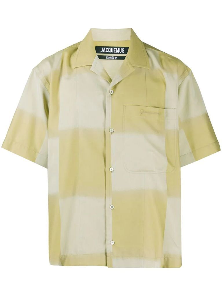 Jean checkered short-sleeve shirt