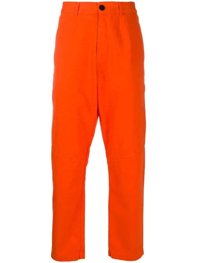 Drill straight trousers