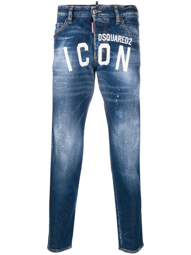 ICON logo tapered jeans