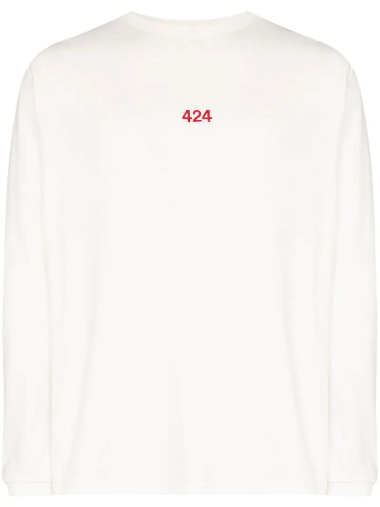 logo-embroidered long-sleeve T-shirt