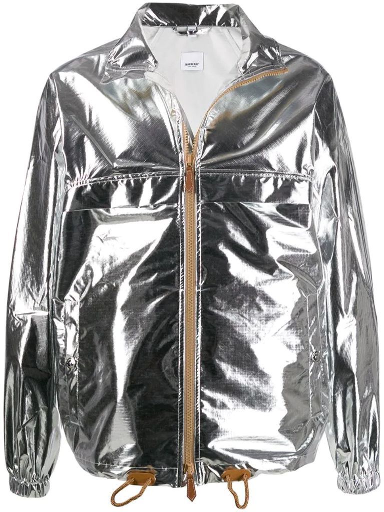 metallic sheen zipped jacket