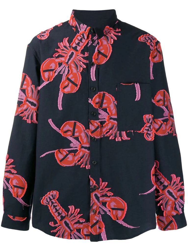 Glue oversized lobster-print shirt