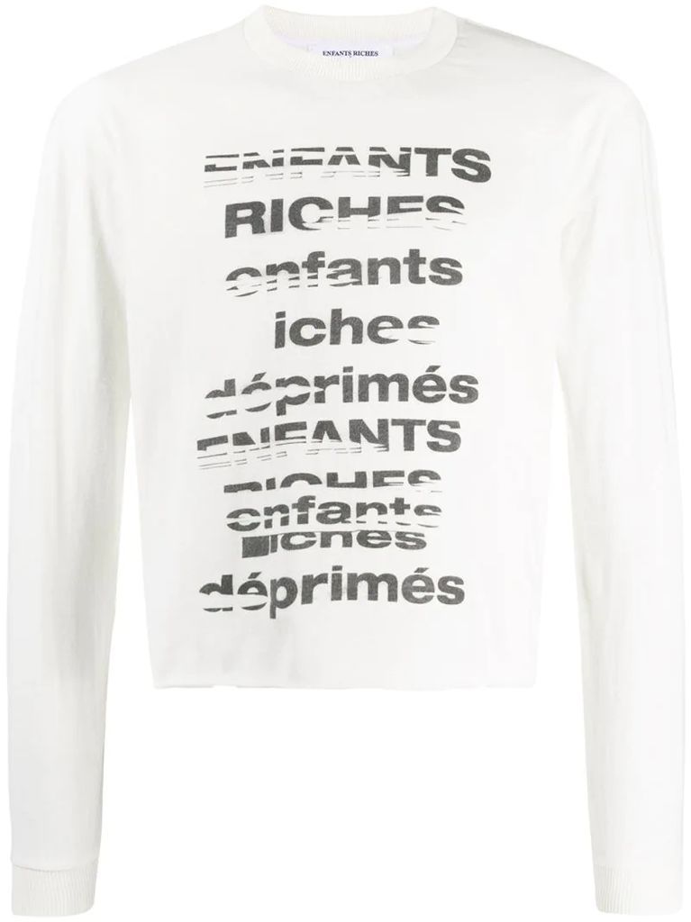 cropped logo print sweatshirt