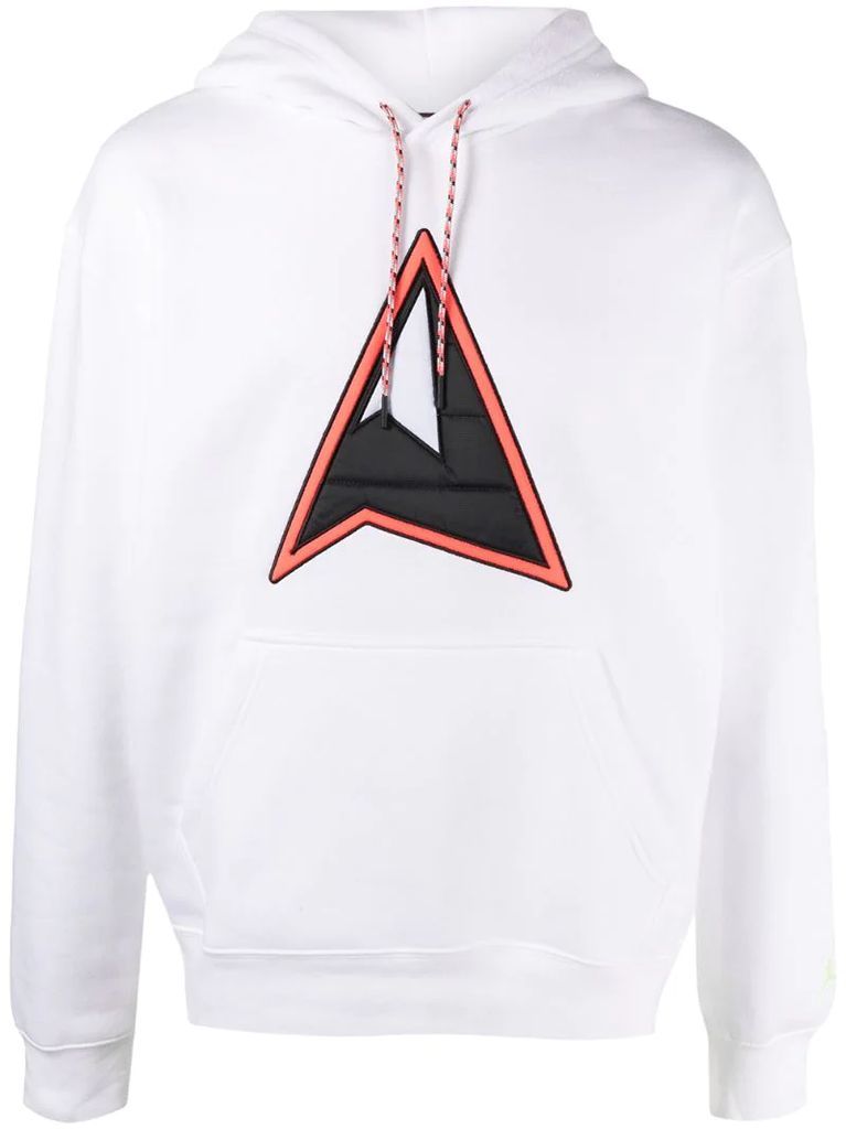 logo-patch drawstring hoodie