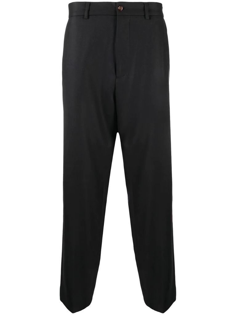 contrast trim tailored trousers