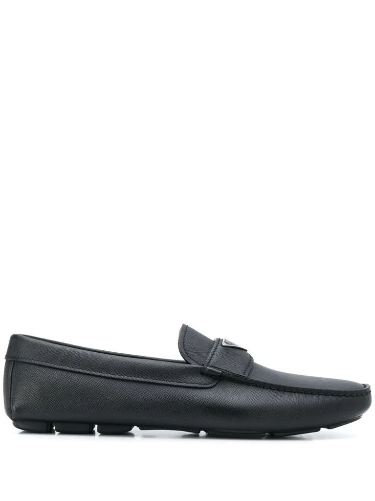 logo-plaque driving loafers