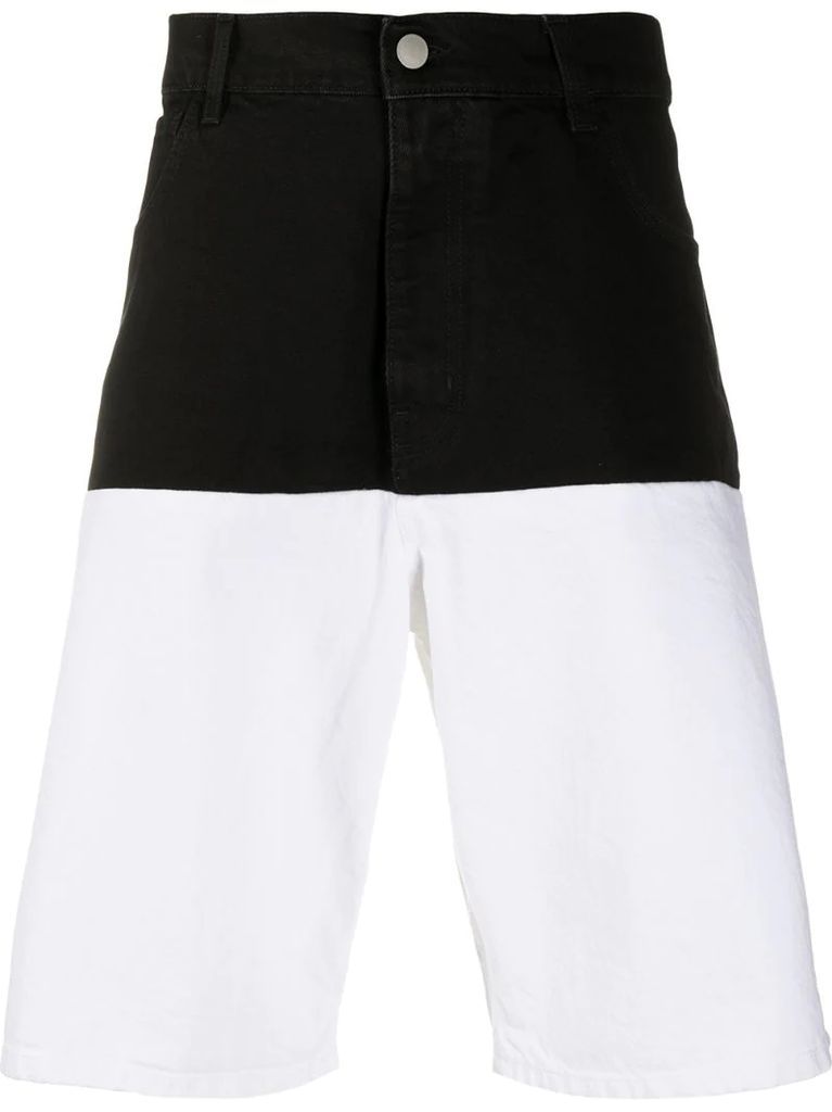 two-toned denim shorts