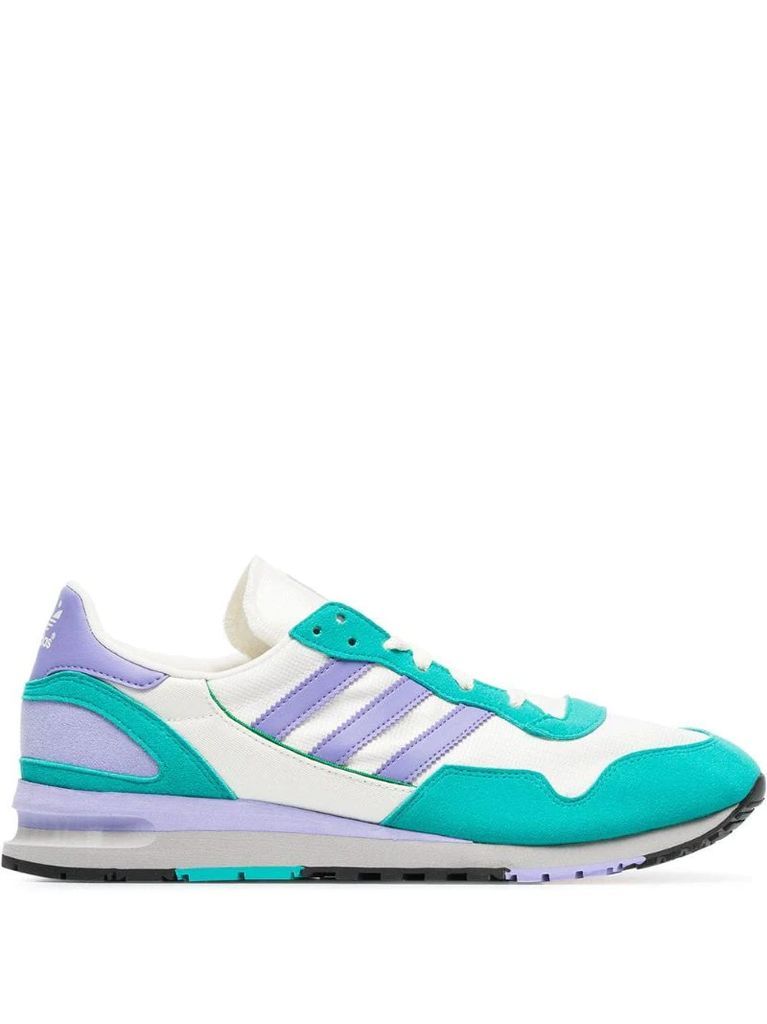 white, green and lilac lowertree SPZL sneakers