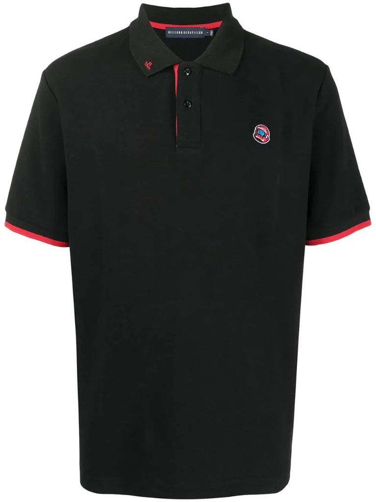 logo patch short-sleeved polo shirt