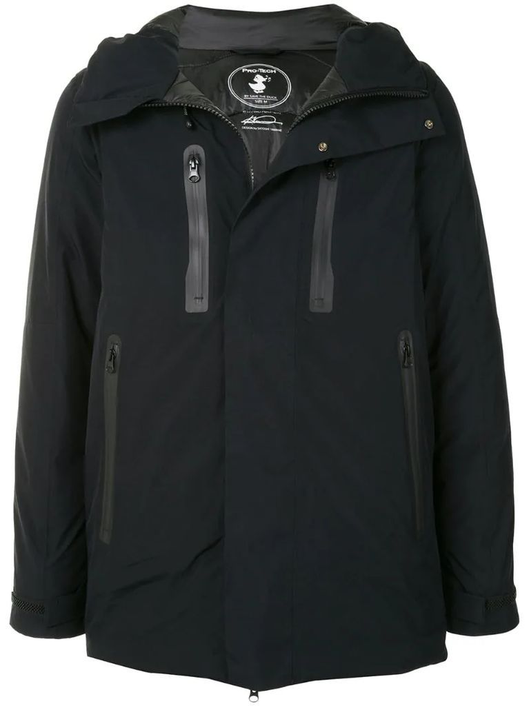detachable-sleeve recycled Gore-tex parka