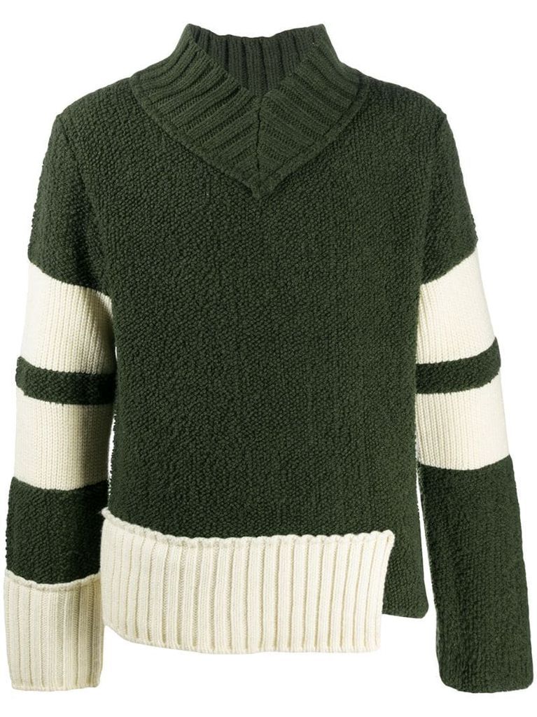 contrast-panel sweater
