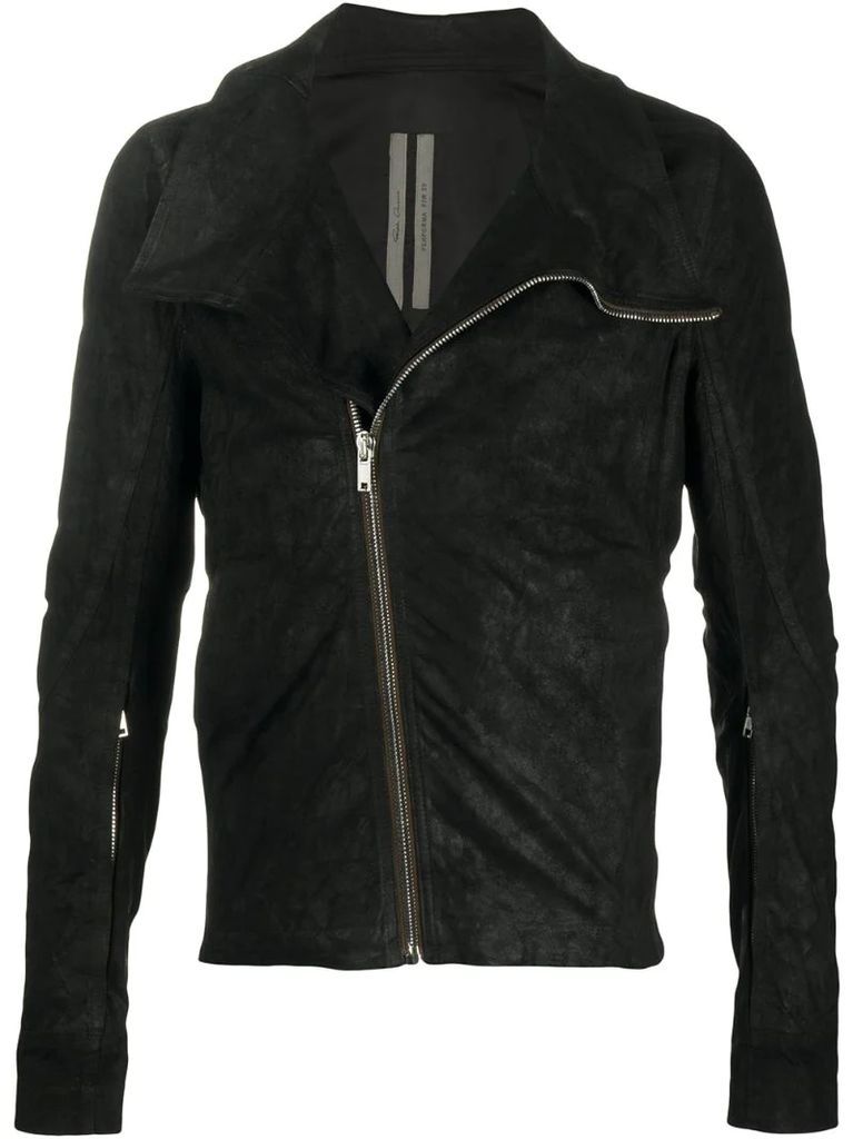 fitted suede leather jacket