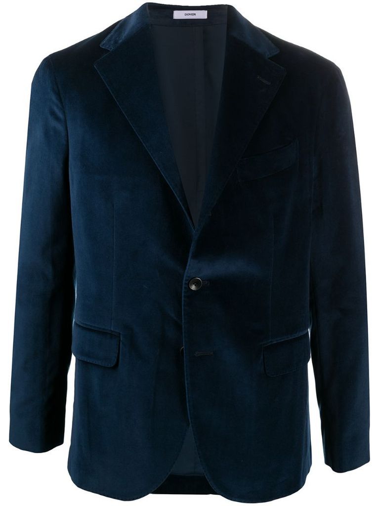 velvet-effect single-breasted blazer