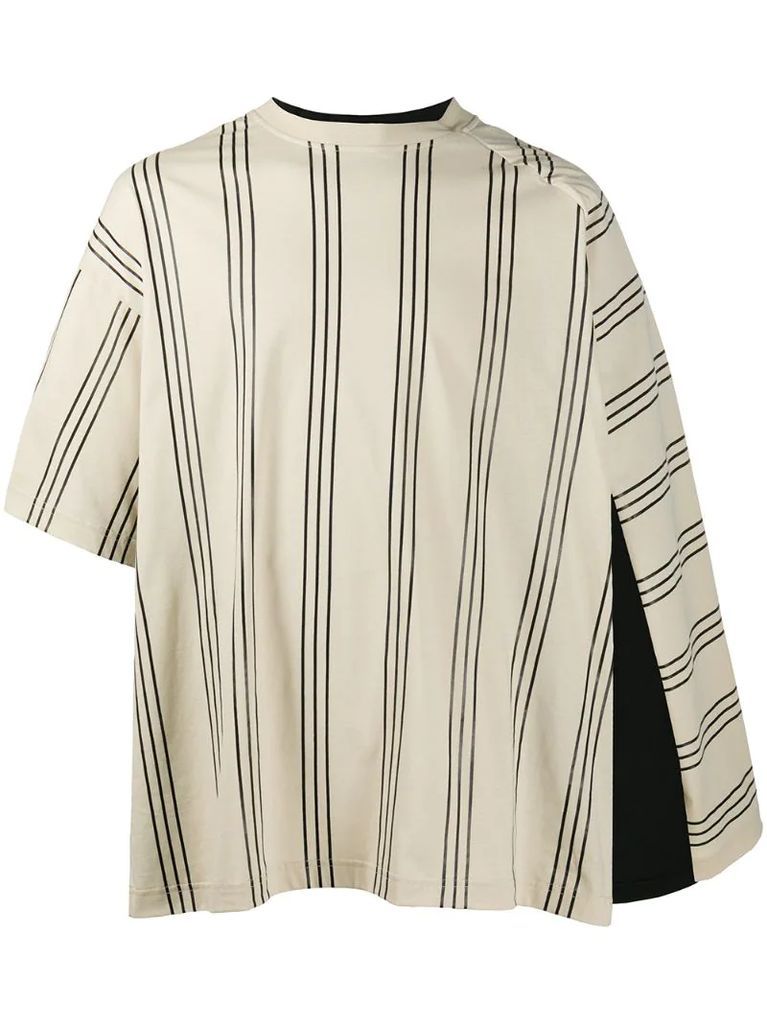layered stripe print T-shirt