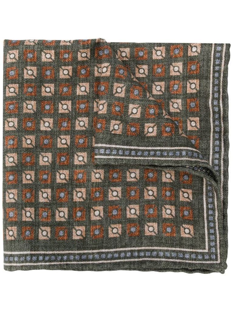 patterned silk pocket square