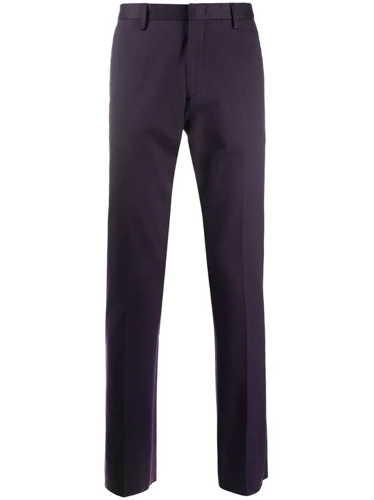 mid-rise straight leg trousers