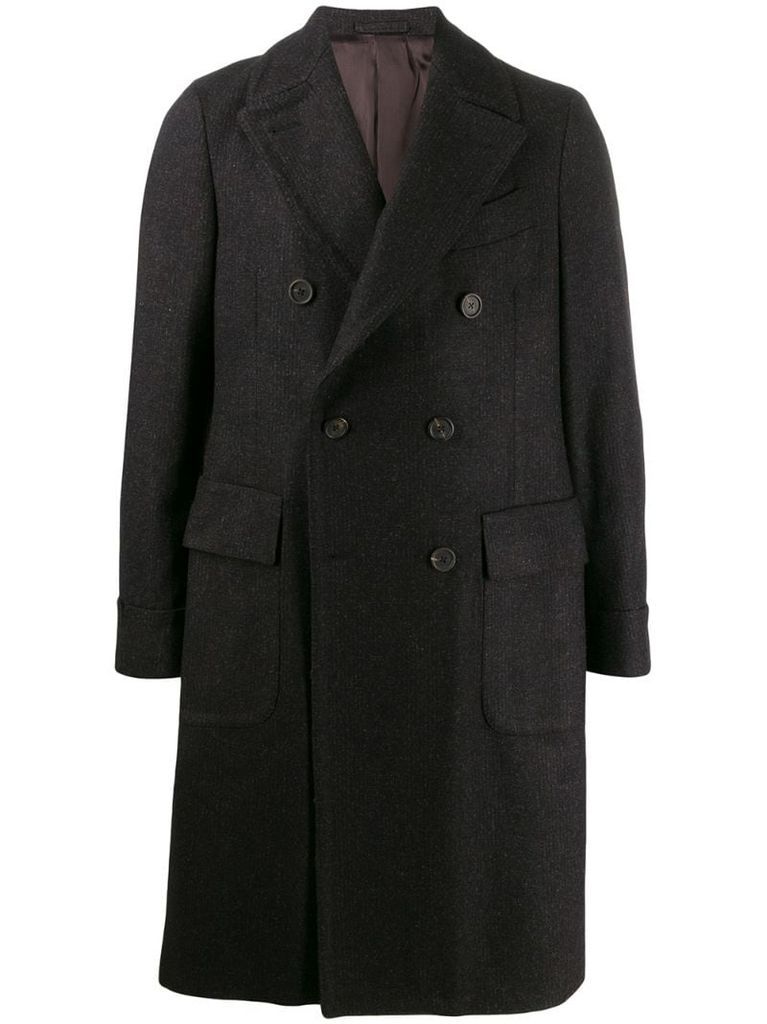 double-breasted midi coat