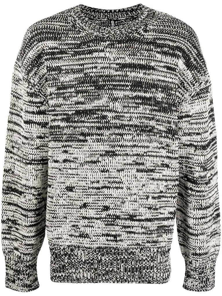 two-tone knit jumper