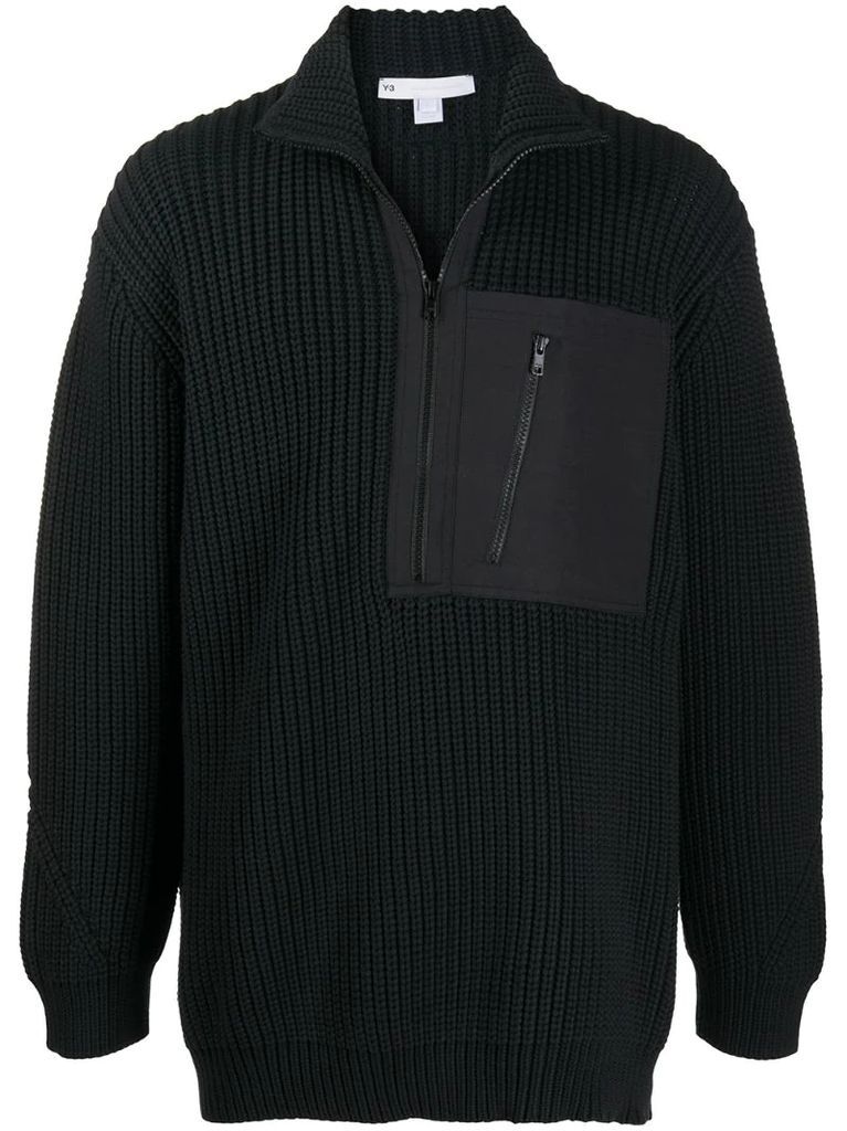 half-zip knitted jumper