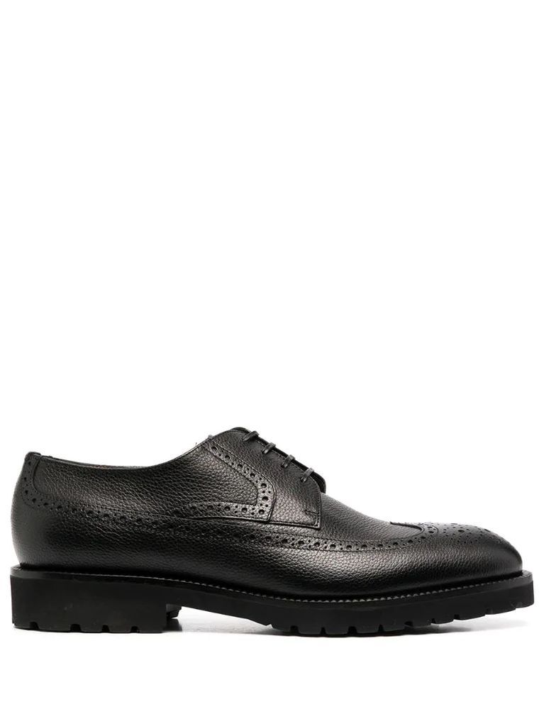 pebbled leather brogues