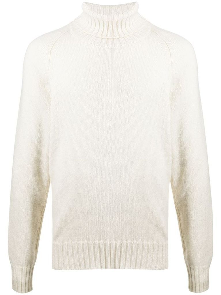 roll neck knitted sweater