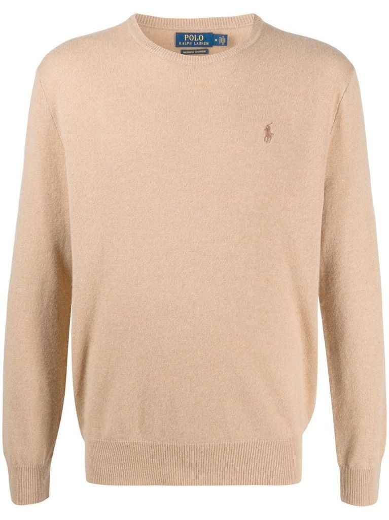 embroidered logo cashmere pullover