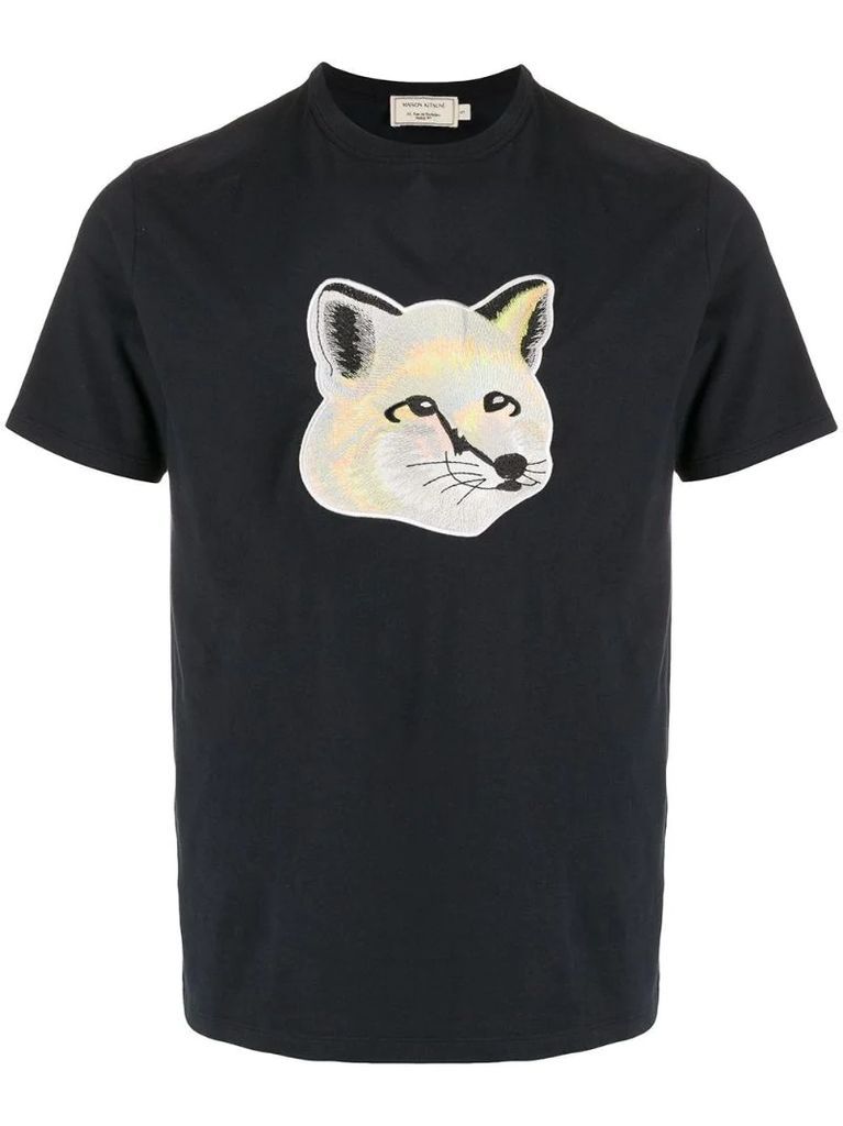 embroidered fox patch T-shirt
