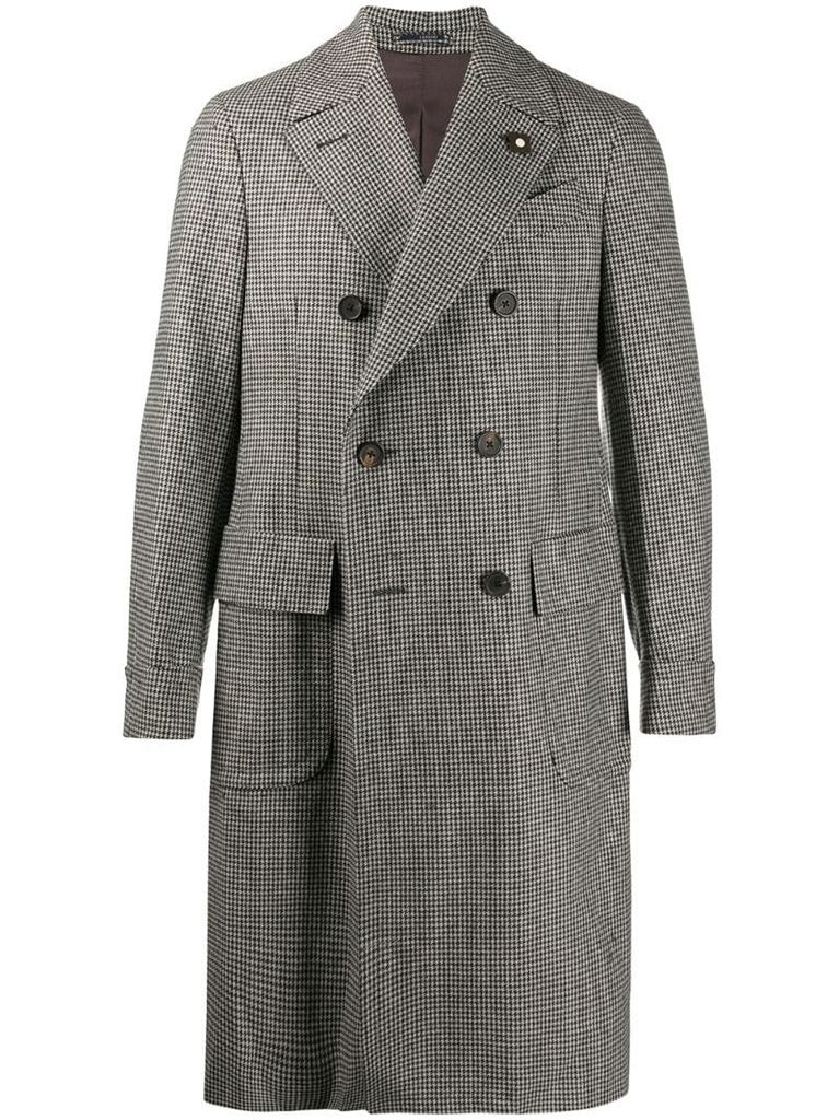 houndstooth double breasted coat