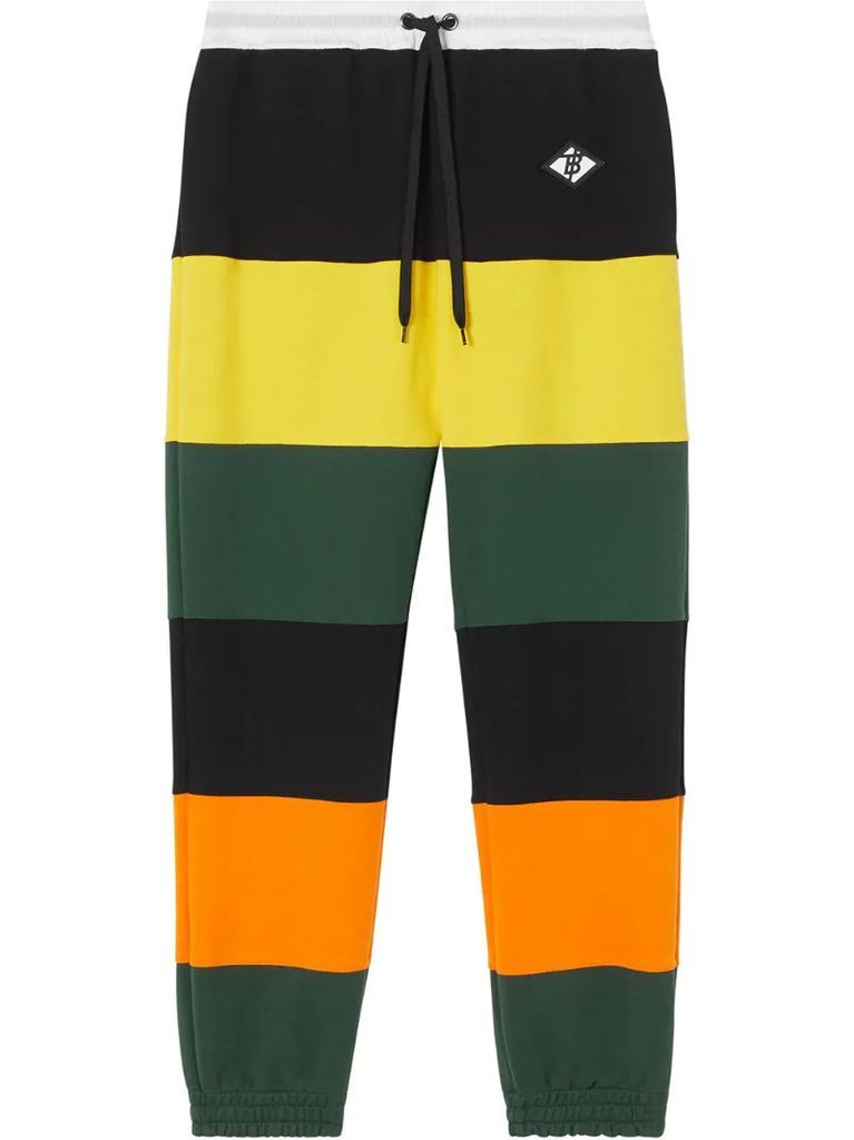 colour-block striped track pants