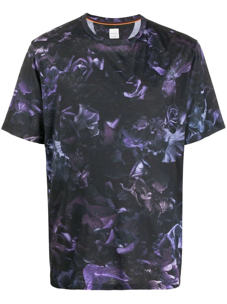 floral print short-sleeved T-shirt