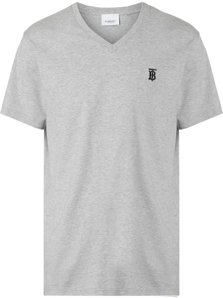 Monogram Motif Cotton V-neck T-shirt