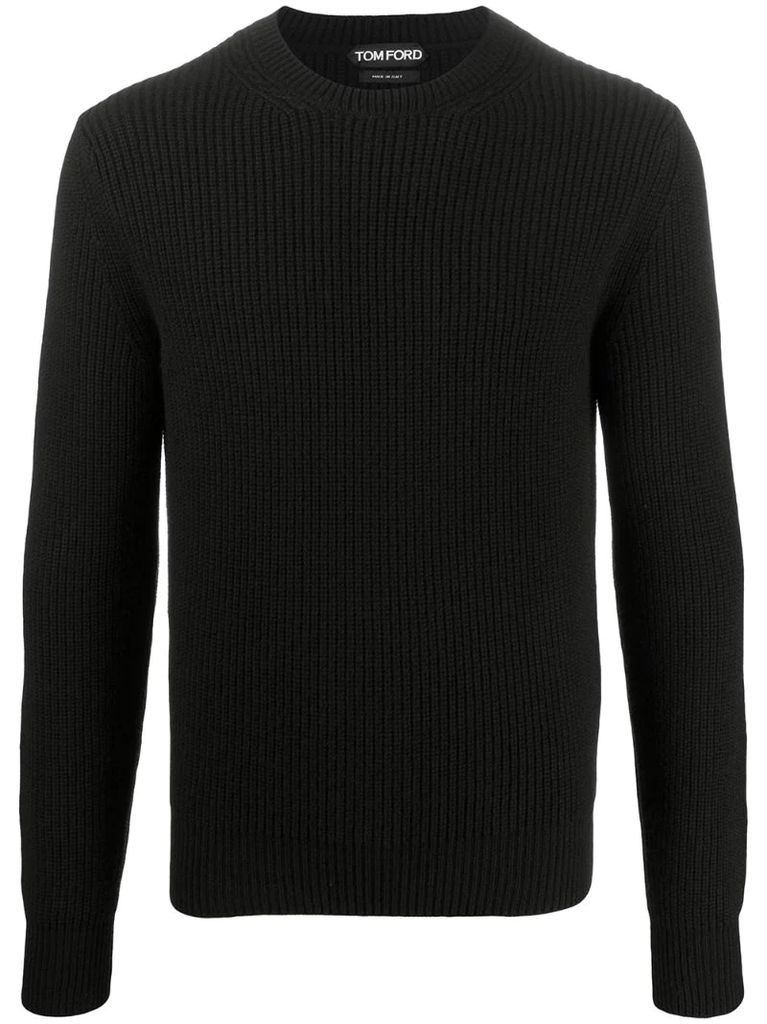 cashmere ribbed-knit jumper