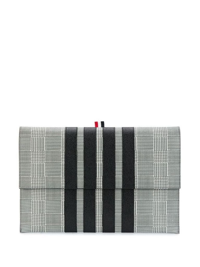 pebbled Prince of Wales print clutch