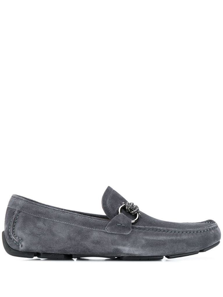Gancini driver suede loafers